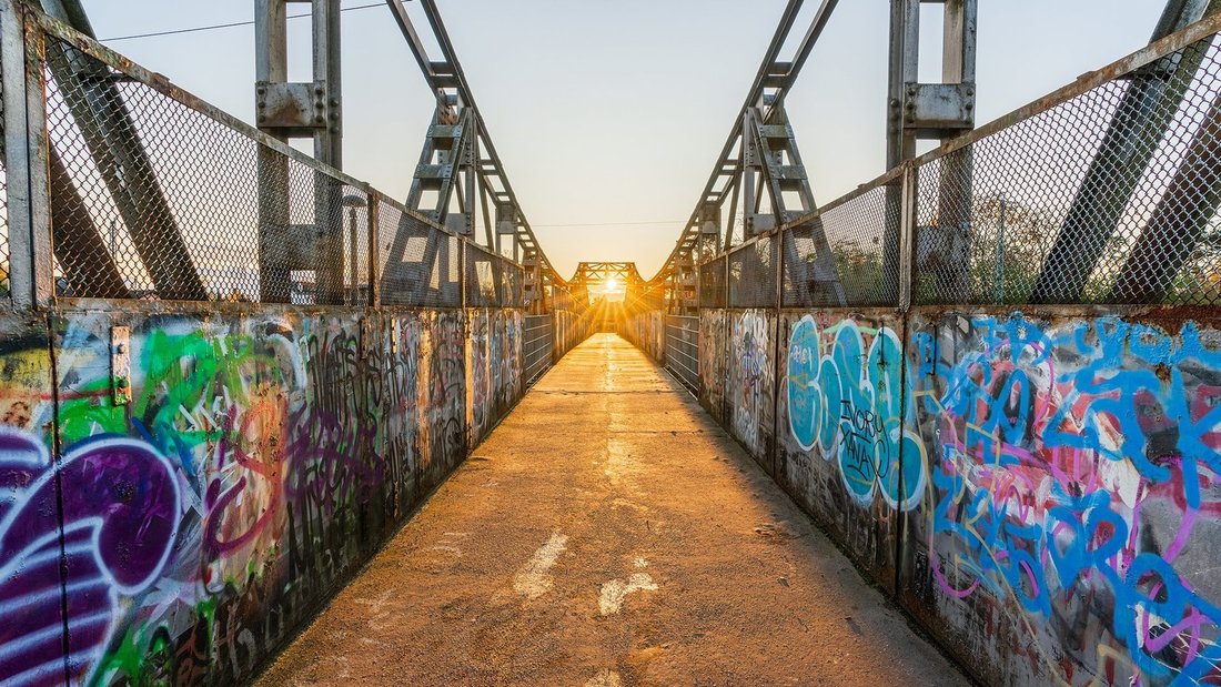 Die Rote Brücke in der Gemeinde Birkenwerder